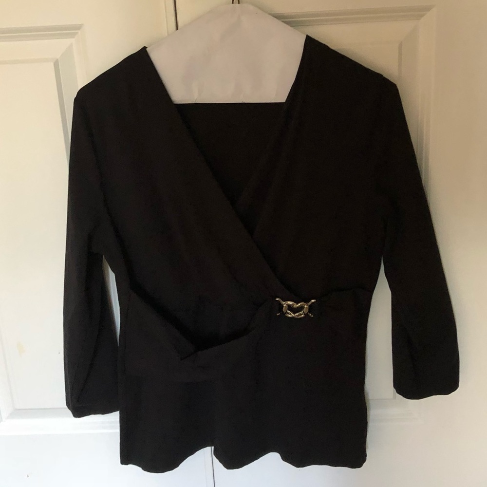 Jones New York Signature Petite L Black Top